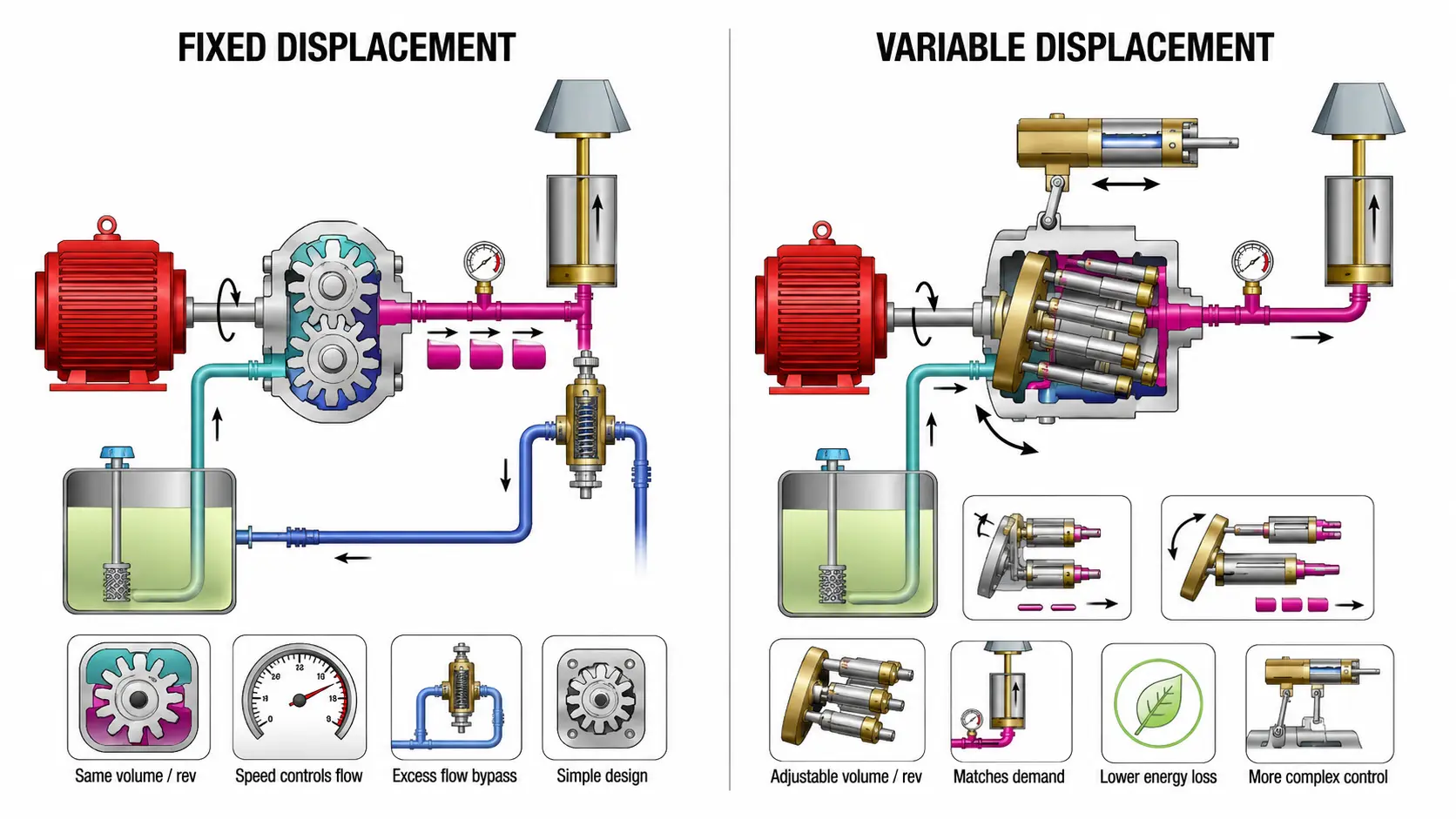 Fixed vs. Variable Displacement