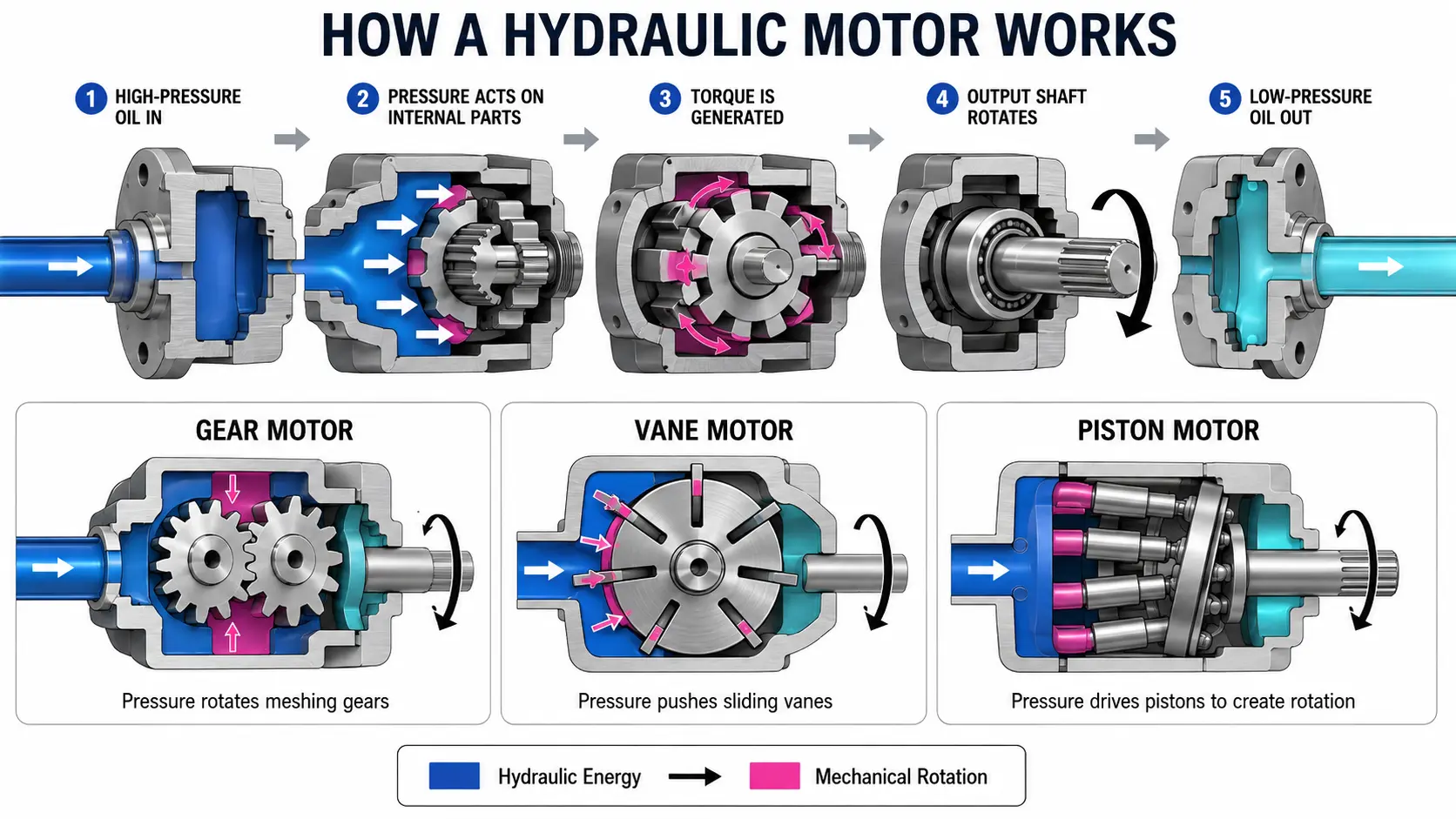 Hydraulic-Motor -Work-principle