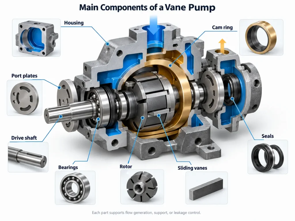 main components of a vane pump