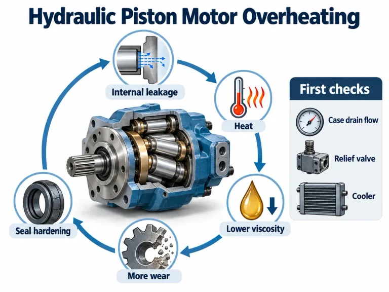 Hydraulic piston motor overheating feedback loop diagram